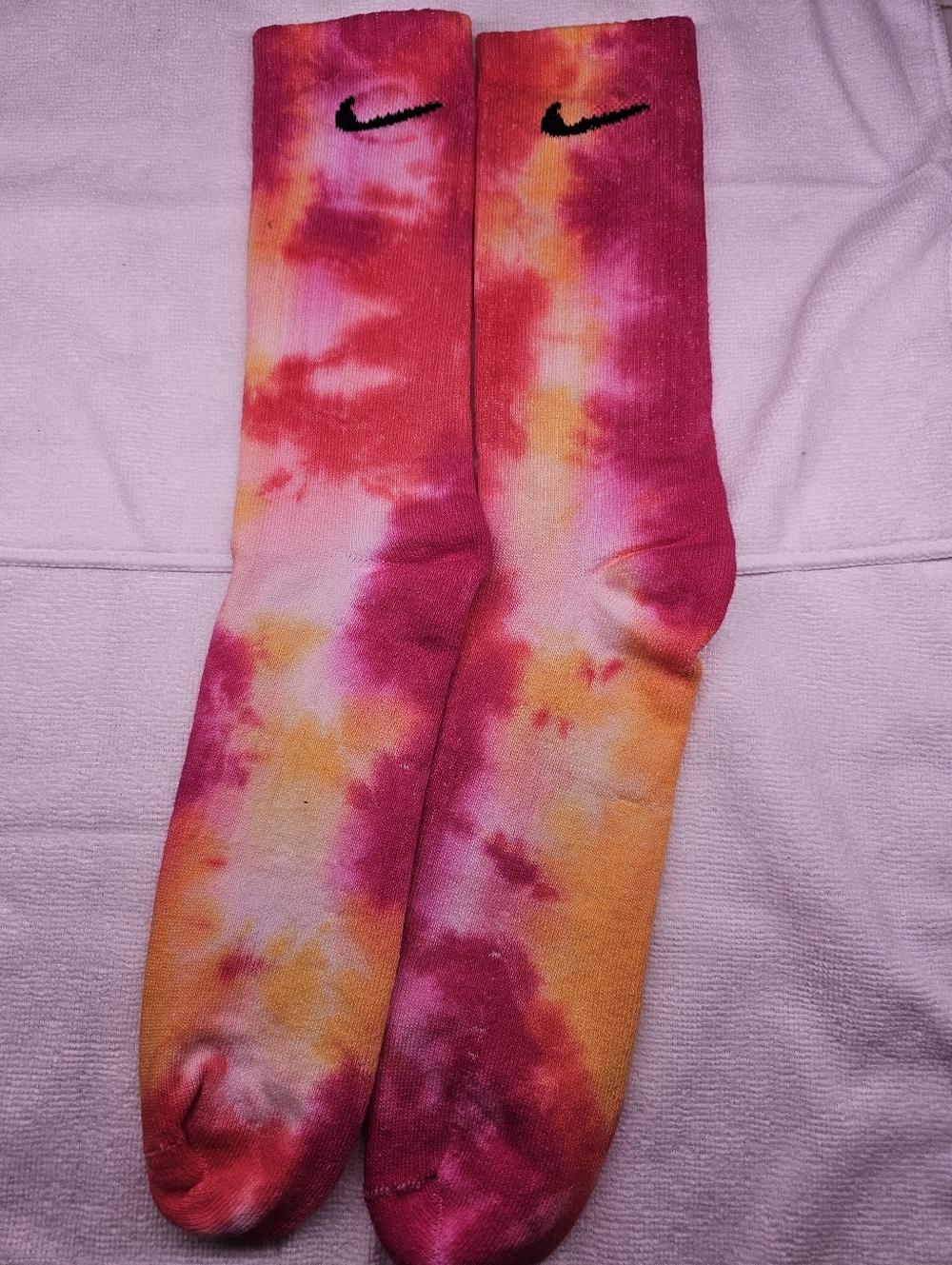 🌅☀️ Nike Socks Custom Tye Dye "Sunset Scene"🌅☀️